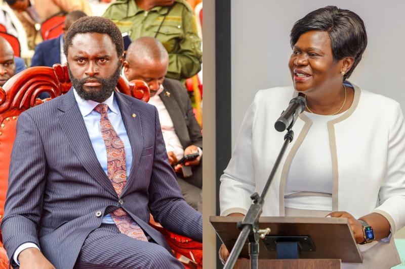 Collage photo of John Methu and Gladys Wanga.